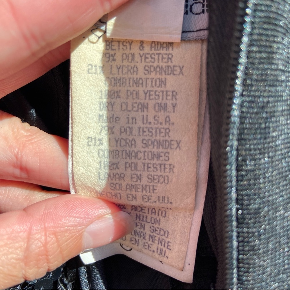 Vintage 90s Solid Black Full Length Sequin Prom D… - image 5